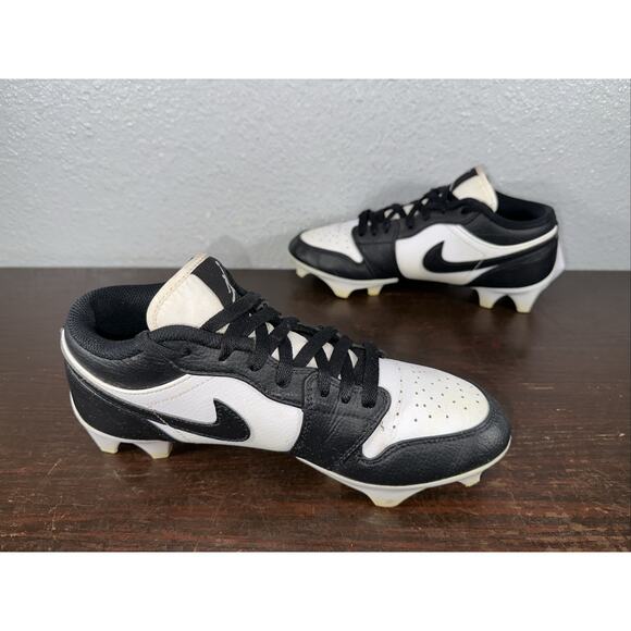 Nike Air Jordan 1 Low TD Football Cleats White/Black-Black Size 8 Pre Owned - Picture 8 of 9